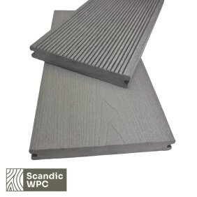 Scandic WPC Solid New Grey terases dēlis, 20x141x4200, koka imitācija/rievota