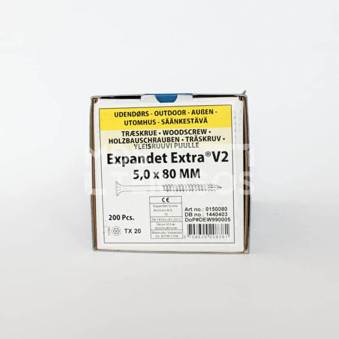 Koka skrūves laukam Expandet EXTRA V2 5×80 mm 200 gab. - Image 2