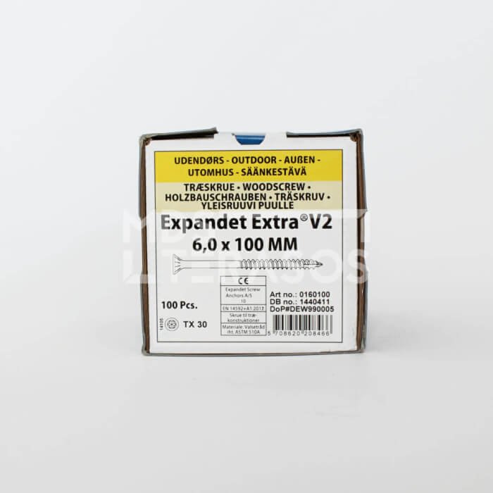 Koka skrūves laukam Expandet EXTRA V2 6×100 mm 100 gab. - Image 2