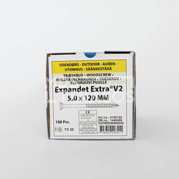 Koka skrūves laukam Expandet EXTRA V2 5×120 mm 100 gab. - Image 2