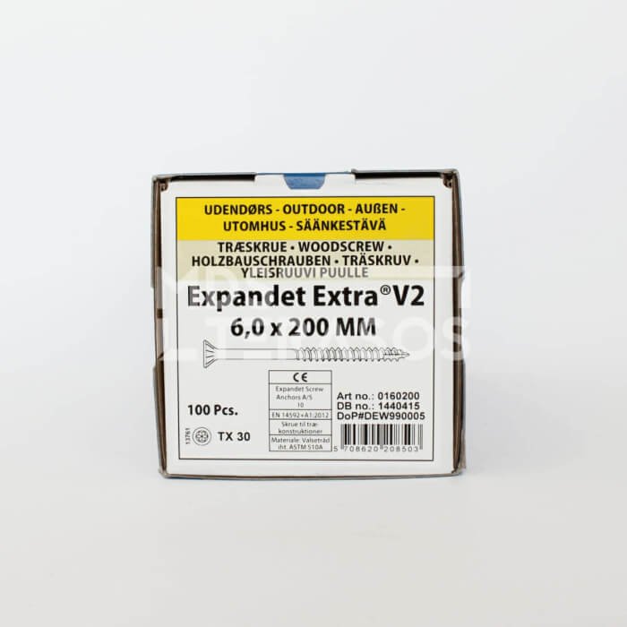 Koka skrūves āra darbiem Expandet EXTRA V2 6×200 mm 100 gab. - Image 2