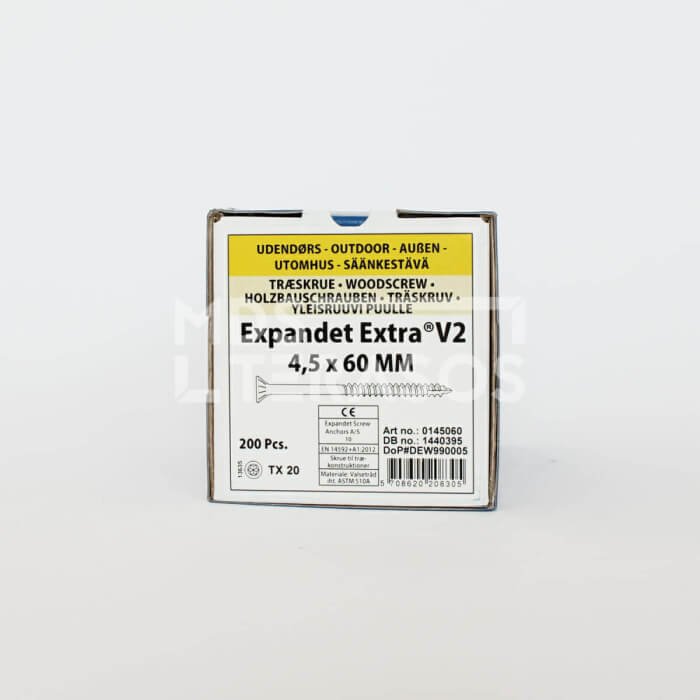 Koka skrūves āra darbiem Expandet EXTRA V2 4,5×60 mm 200 gab. - Image 2