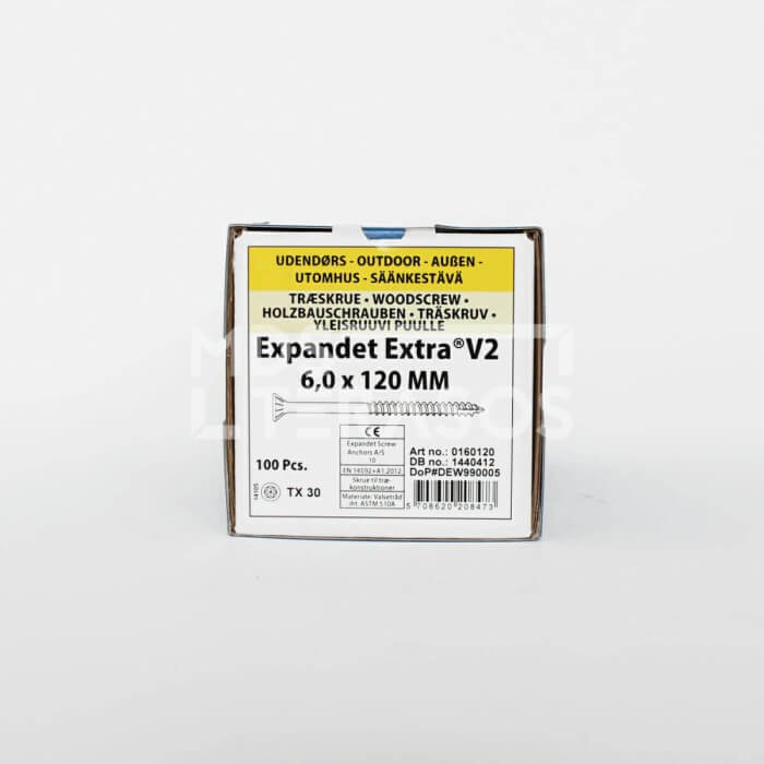 Āra koka skrūves Expandet EXTRA V2 6x120 mm 100 gab. - Image 2