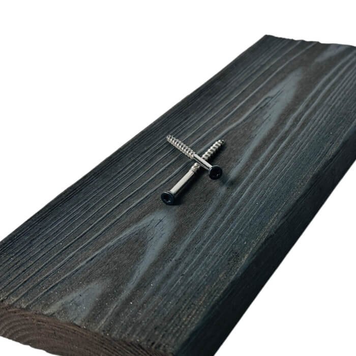 Koka skrūve A2 ar krāsotu galviņu, 4,3 x 45 mm antracīta krāsā (Nerūsējošā) - Image 4