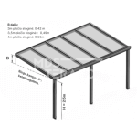 Melna alumīnija nojume Štutgarte 3,1 m dziļumā, platums pēc izvēles - Image 2