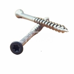 Koka skrūve A2 ar krāsotu galviņu, 4,3 x 45 mm antracīta krāsā (Nerūsējošā)