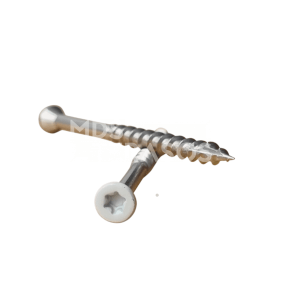 Koka skrūve A2 ar krāsotu galvu, 4,3 x 45 mm gaiši pelēka (nerūsējošā tērauda)