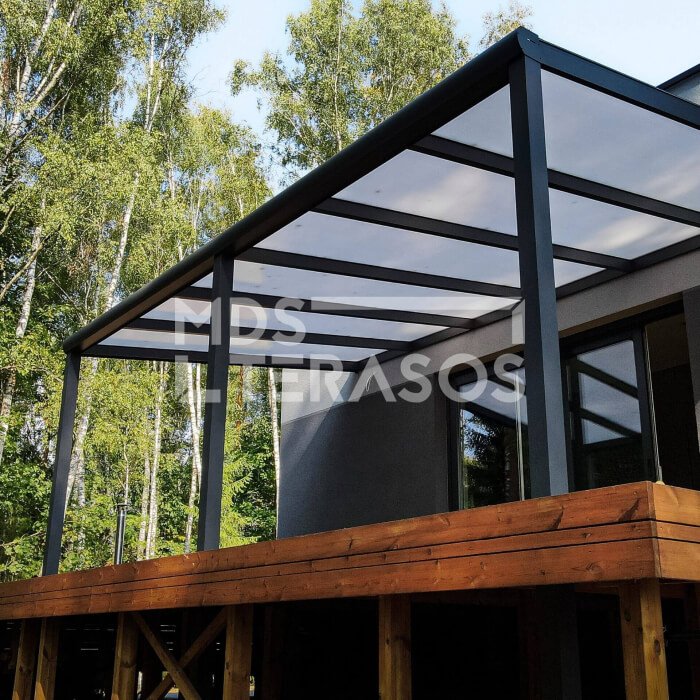 Pelēka alumīnija nojume Štutgarte 3,6 m dziļumā, platums pēc izvēles - Image 3