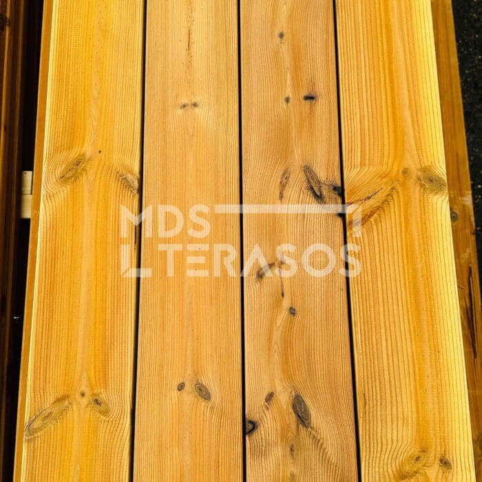 Termiski apstrādāts skandināvu priedes terases dēlis 26x117x5100 gluds, B klase - Image 2