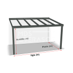 Alumīnija terases nojume 506x360x250 balta Štutgarte - Image 2