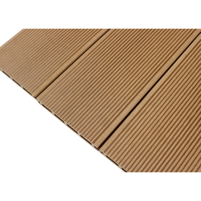 Scandic WPC Hollow dobtā terases dēlis 20x140x3600, koka imitācija/rievots, Light sand - Image 2