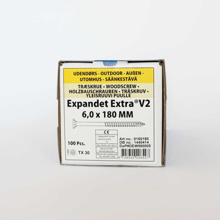 Koka skrūves laukam Expandet EXTRA V2 6x180 mm 100 gab. - Image 2