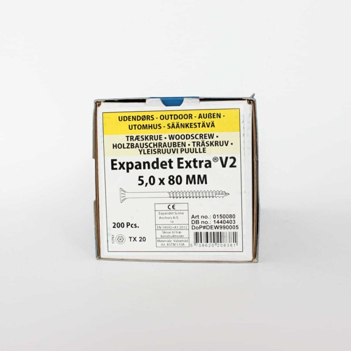 Koka skrūves laukam Expandet EXTRA V2 5×80 mm 200 gab. - Image 2