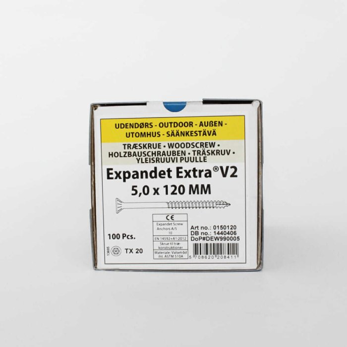 Koka skrūves laukam Expandet EXTRA V2 5×120 mm 100 gab. - Image 2