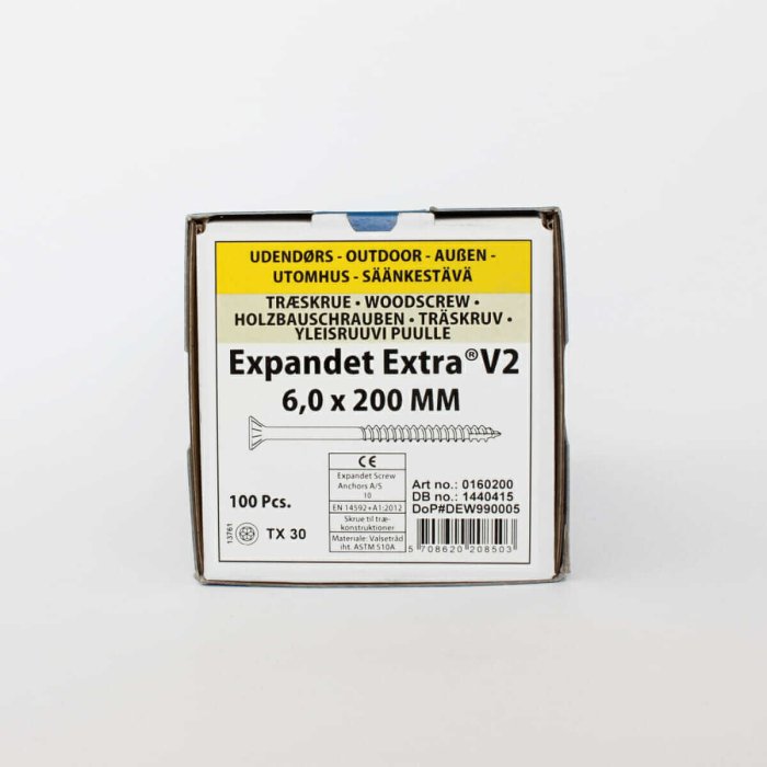 Koka skrūves āra darbiem Expandet EXTRA V2 6×200 mm 100 gab. - Image 2