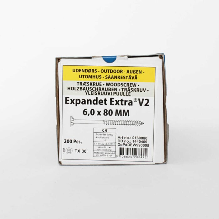 Koka skrūves laukam Expandet EXTRA V2 6x80 mm 200 gab. - Image 2