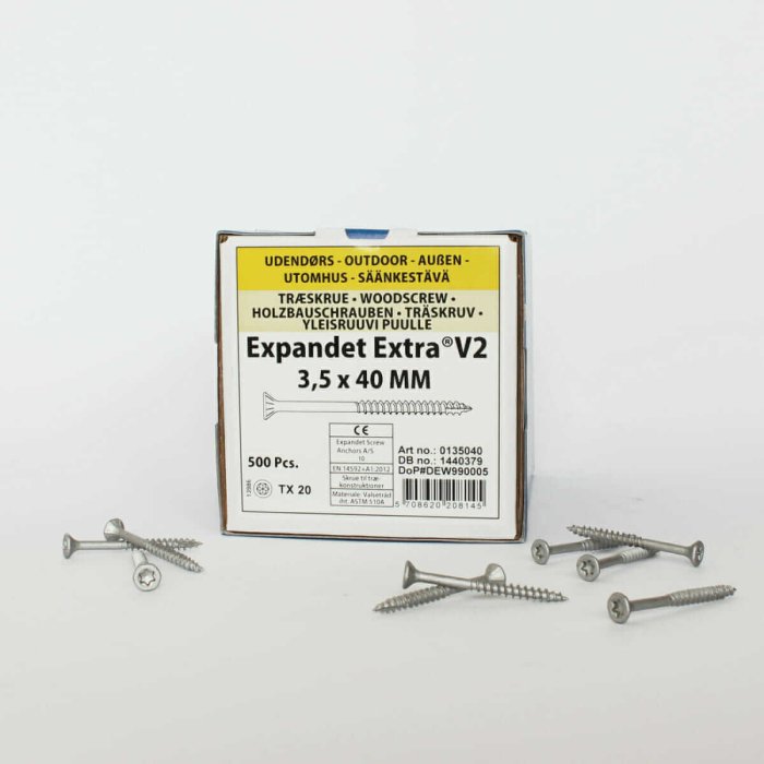 Koka skrūves laukam Expandet EXTRA V2 3,5×40 mm 500 gab. - Image 2