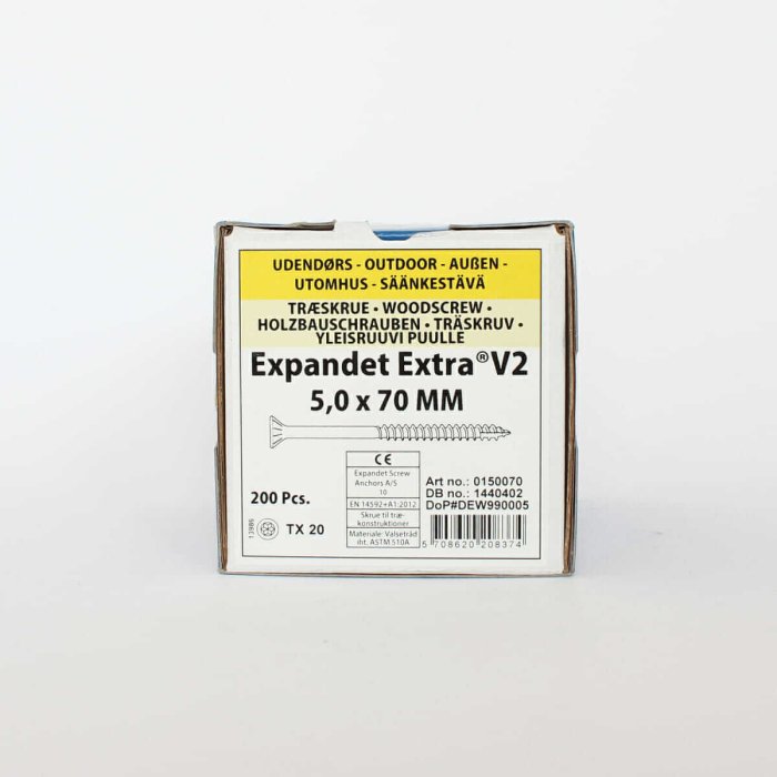 Āra koka skrūves Expandet EXTRA V2 5×70 mm, 200 gab. - Image 2