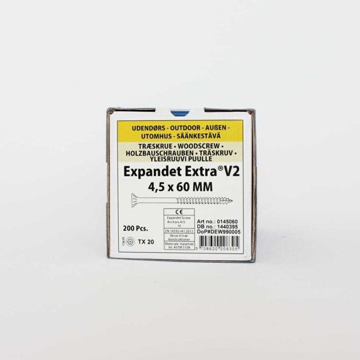 Koka skrūves āra darbiem Expandet EXTRA V2 4,5×60 mm 200 gab. - Image 2