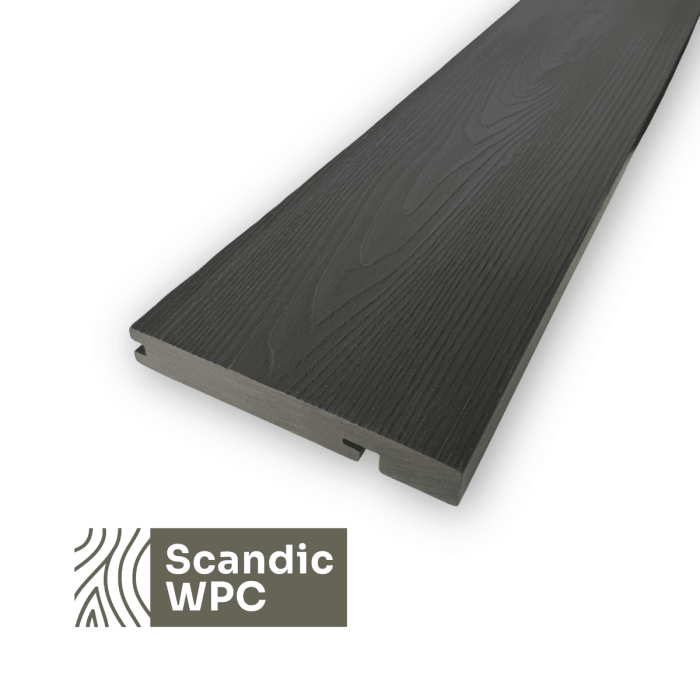 Scandic WPC Solid New Grey krāsas apdares dēlis, 20x141x4200, koka imitācijas/rievots - Image 3