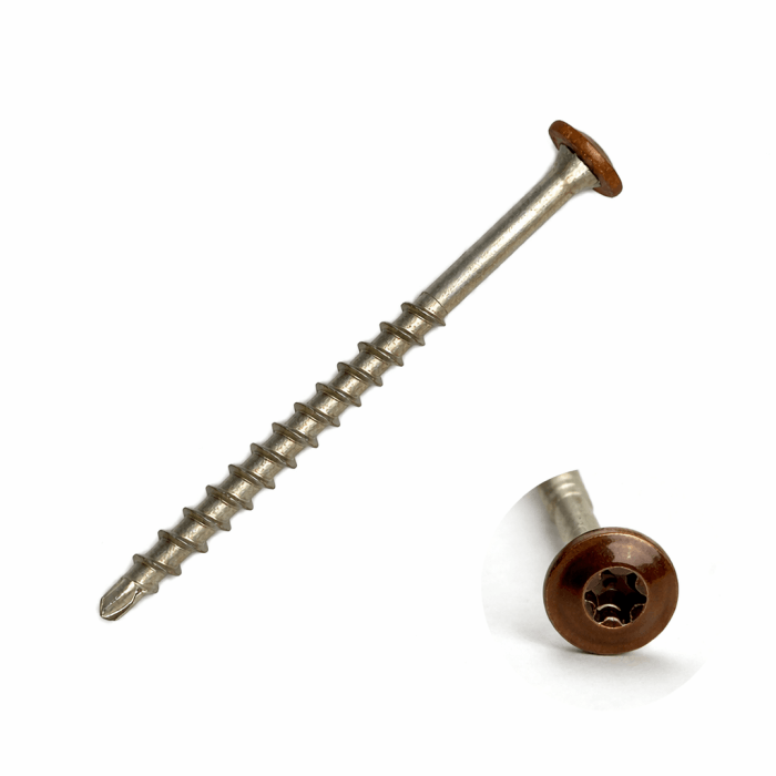 Fastshifter koka skrūves ar platu galvu 4,5x65 mm, ar urbi, SS410, 100 gab., 2 krāsas - Image 5