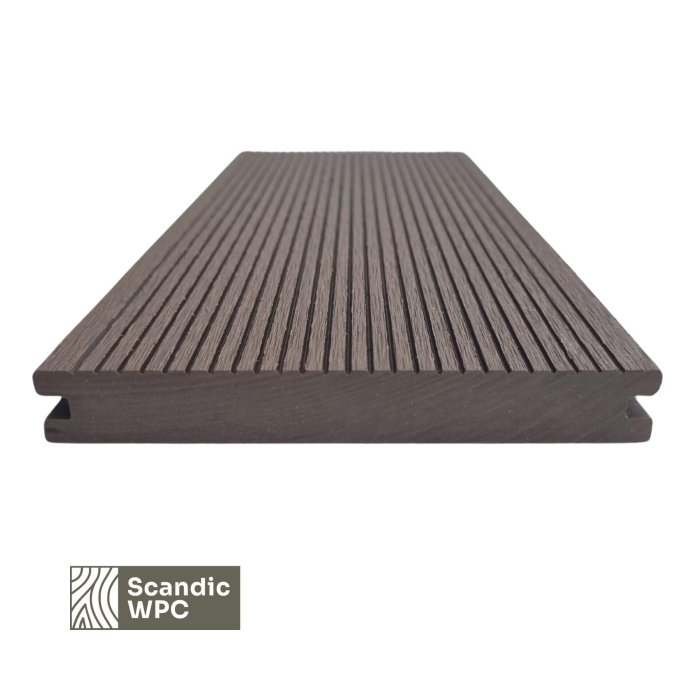 Scandic WPC terases dēlis Espresso krāsa 20x140x3600 rievota/ķemmēta cieta serde - Image 3