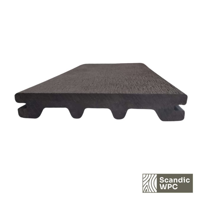 Scandic WPC terases dēlis Volcanic Grey krāsā 24x146x4200 ķemmēts - Image 4