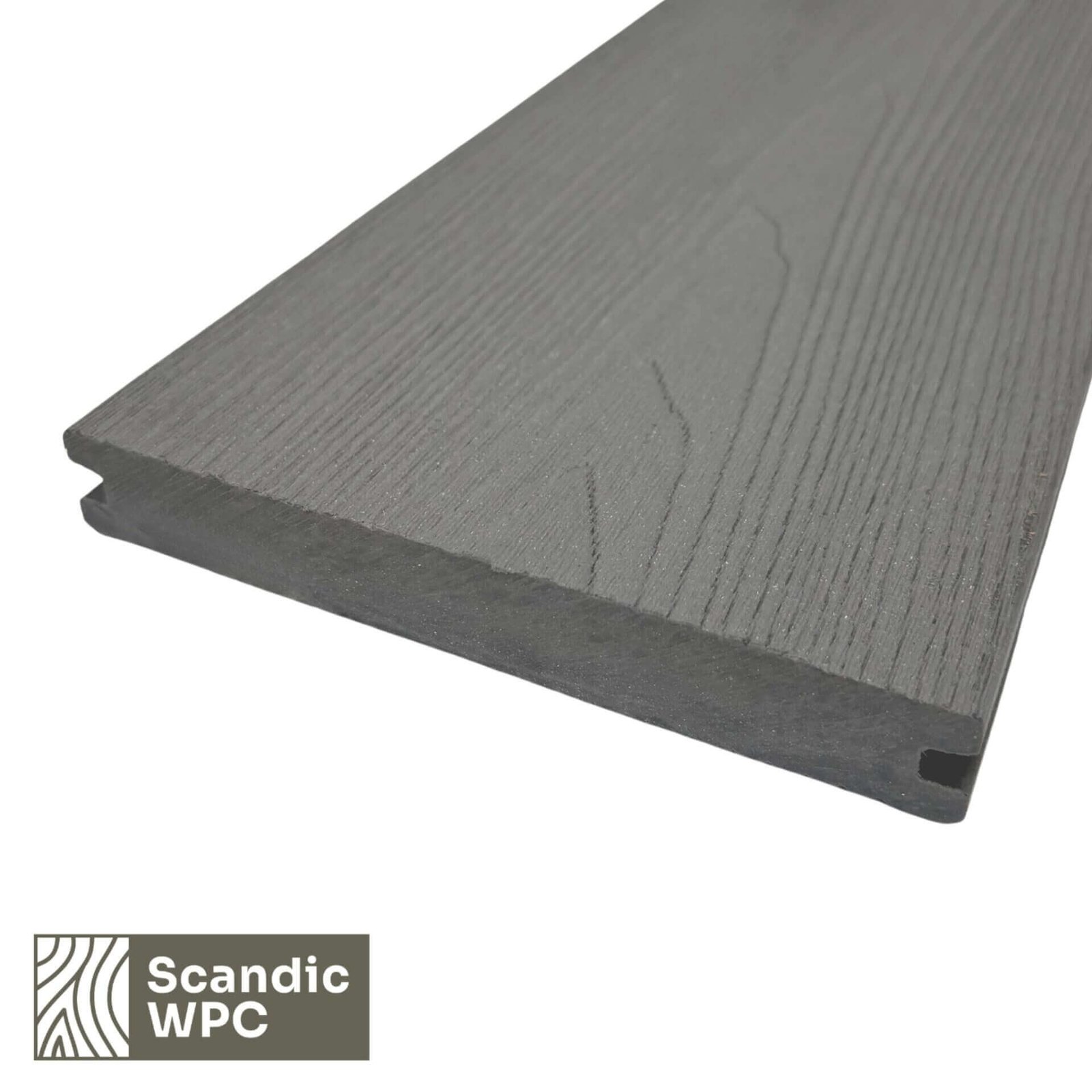 terasine-pilnavidure-lenta Scandic WPC Solid New Grey terases dēlis, 20x141x3600, koka imitācija/rievota - Image 1